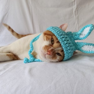 Bunny Hat for Cats and Dogs, Easter Themed Beanie with Rabbit Ears, Cute and Fun Crochet Pet Accessories, Easter Gifts