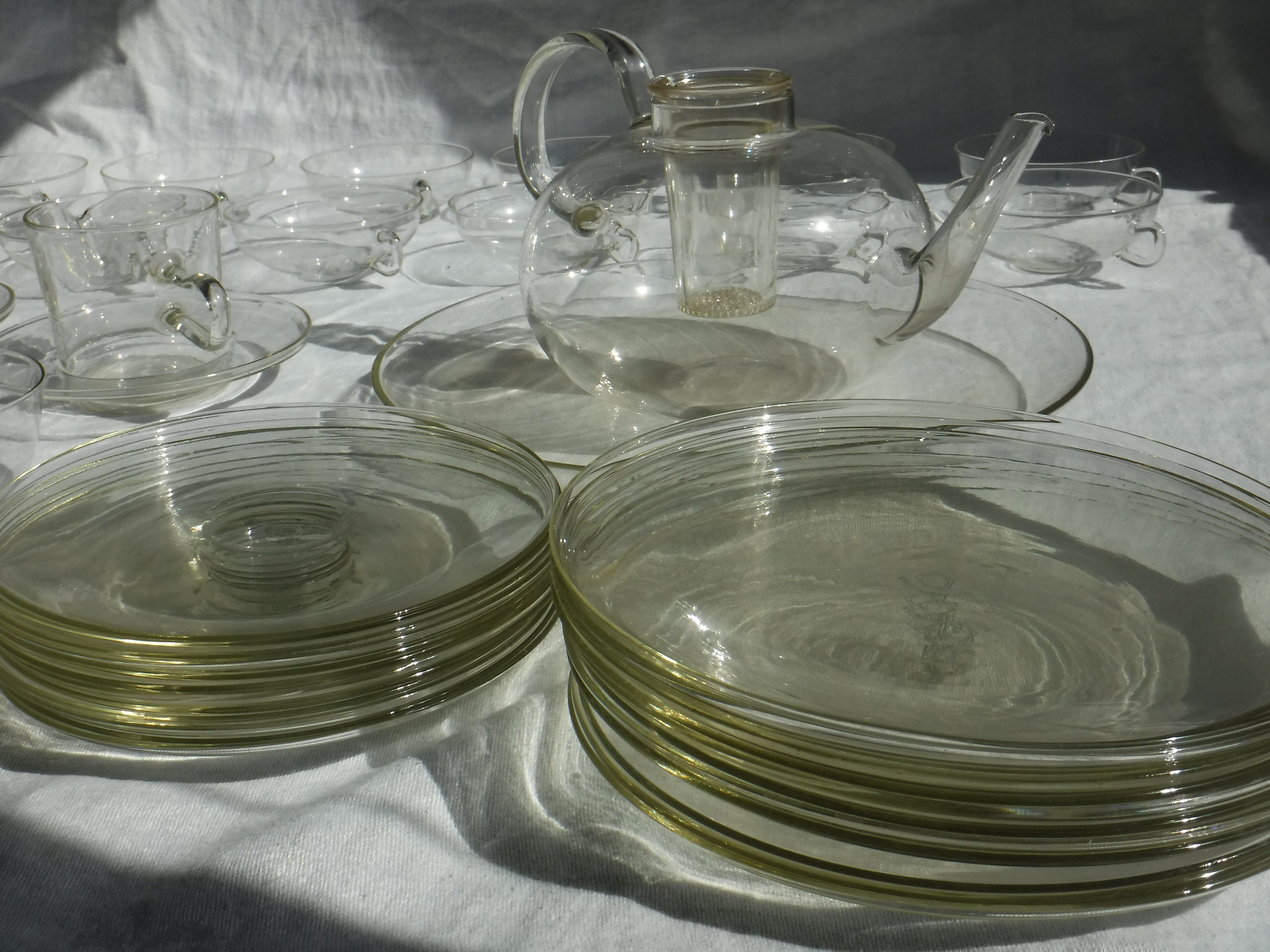 Jena Glass Tea Set Bauhaus German 1930's / Schott Etsy
