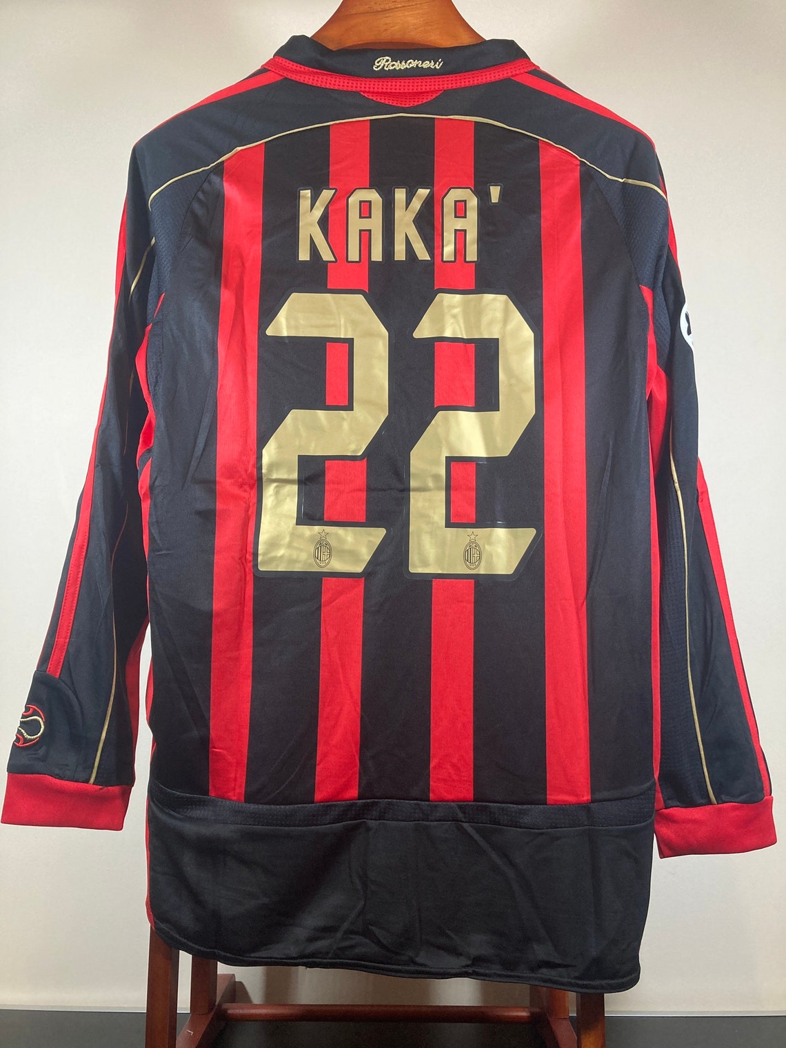 A.C. Milan 200607 Retro Home Kit KAKA 22 Champions League Etsy