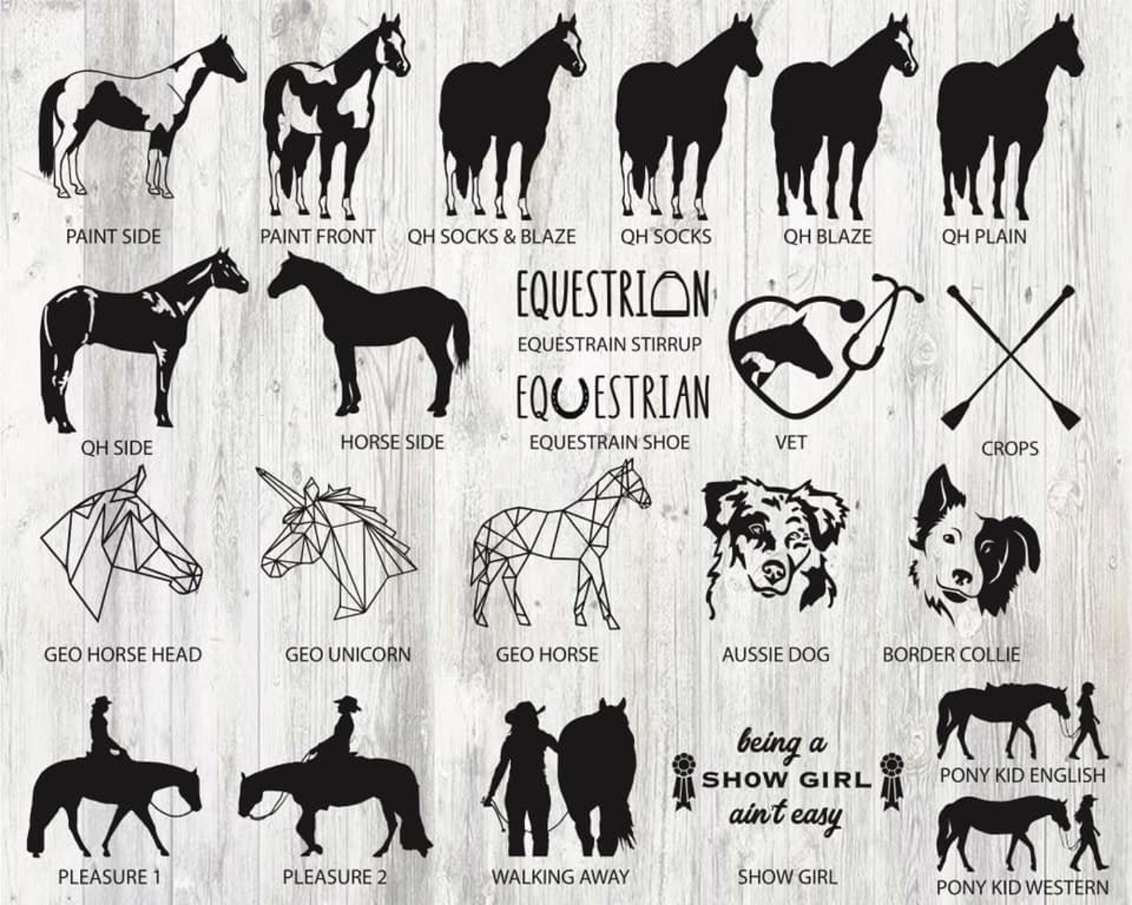 Equestrian Vinyl Decals Horse Window Decals Horse Decals Etsy