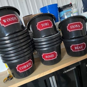 Horse Bucket Name Decals: Barn Organization (3x6)