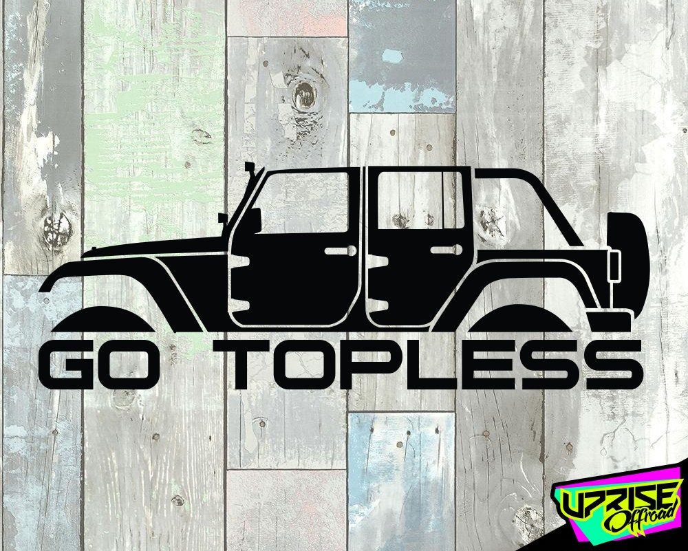 "Go Topless" Funny Bumper Sticker / Decal - Humorous Car Window Vinyl Sticker