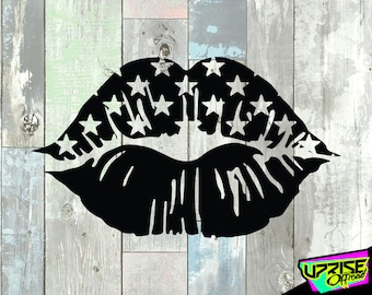 Murica Lips - America / Trucks / Window Stickers / Custom Decals