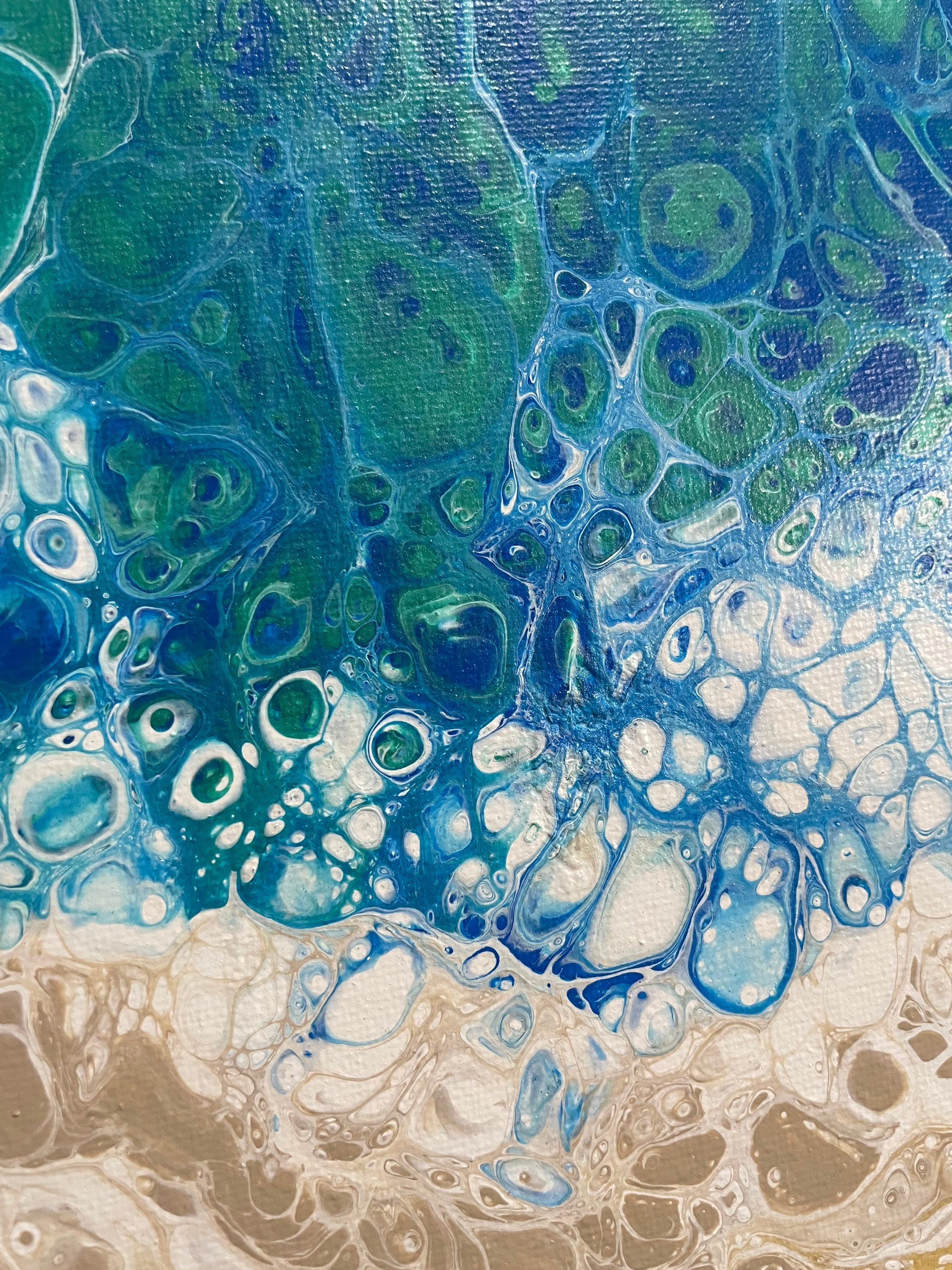 194 US Floetrol Used for Pillow, PM and CA, Acrylic Pour Painting, Abstract