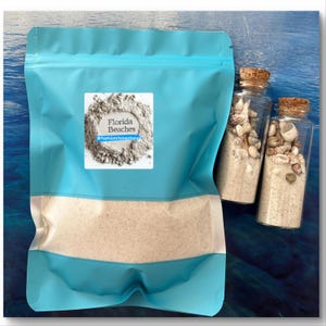 Florida Island Beach Sand, Set 16 oz (1 LB)  Seashell Bottles Real Beach Sand  Florida Sea Naturale Beach Sand