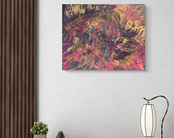 Original Abstract Acrylic Painting: Modern Mixed Media Art (11x14)