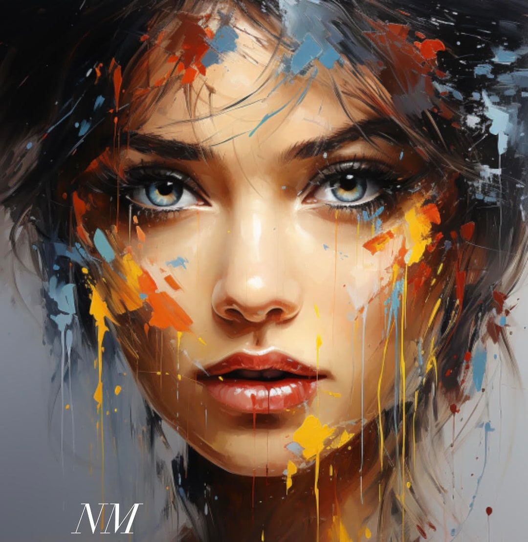 Woman Face Wall Art. ART Print. Painting for a Beauty Salon Print Home