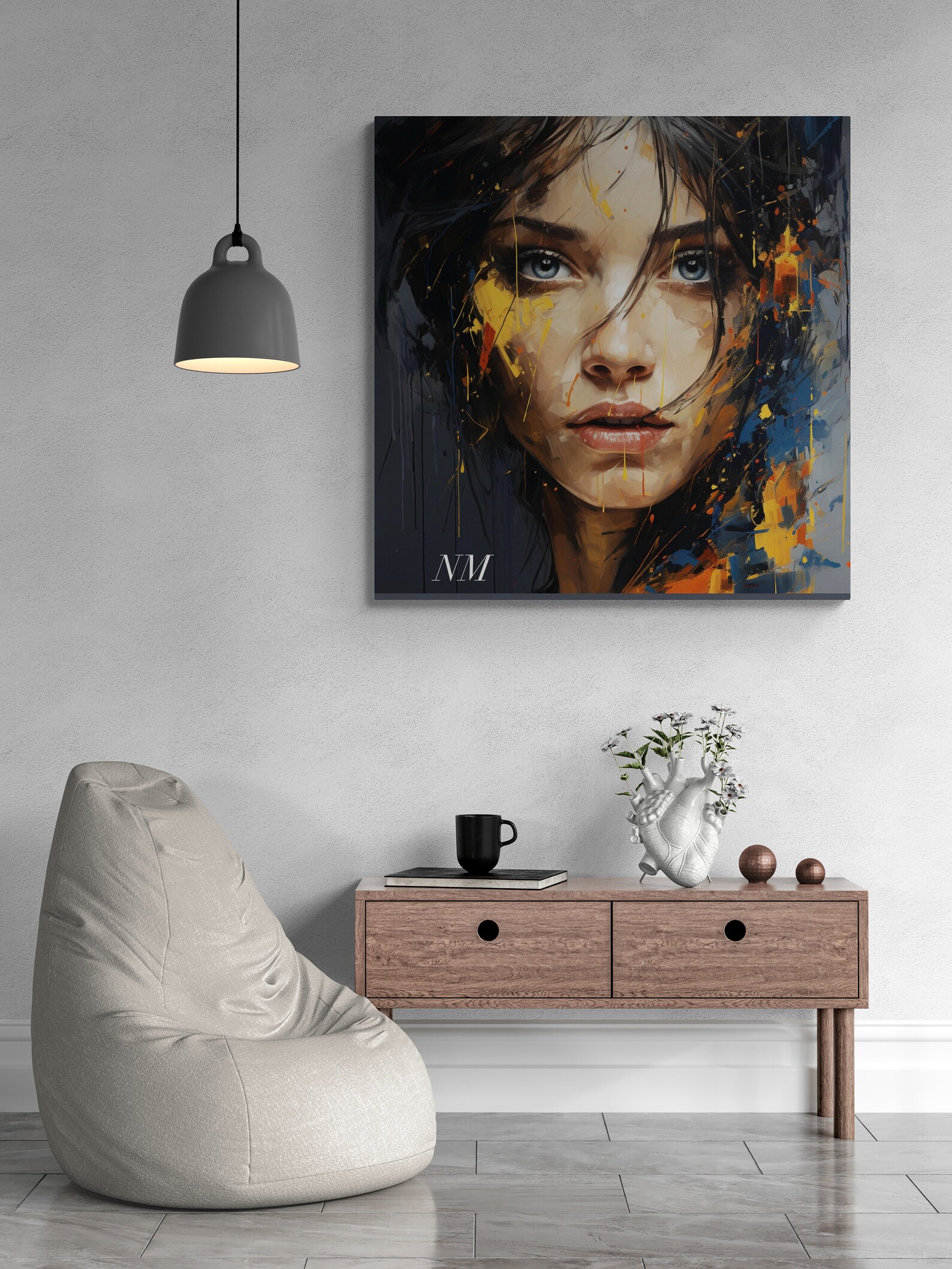 Woman Face Wall Art. ART Print. Painting for a Beauty Etsy