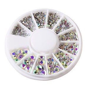 SS3-SS20 White AB glass rhinestones for nail decoration. Mix Sizes Crystal Clear AB Glass Rhinestones No Hotfix Nail Decoration Ornament