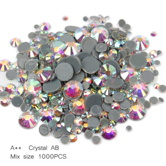 AB Crystal Hot Fix Mix Ss6, Ss10,ss16, Ss20 Ss30 Rhinestones Crystal, for  Clothes, Dance Costumes,wholesale.decor Rhinestones Ab 