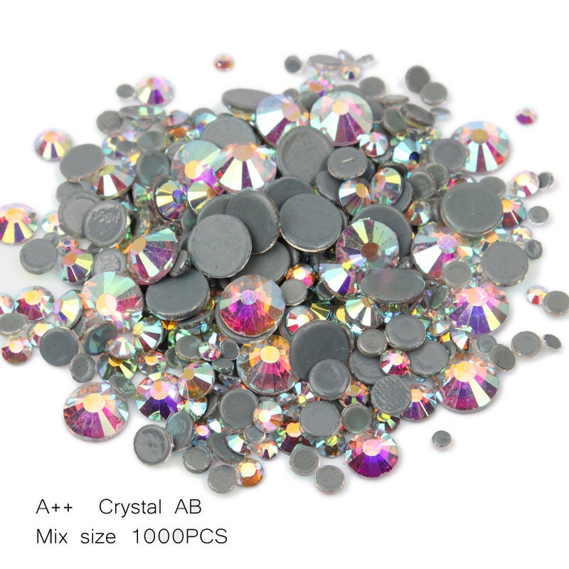 AB Crystal Hot Fix Mix Ss6, Ss10,ss16, Ss20 Ss30 Rhinestones Crystal, for  Clothes, Dance Costumes,wholesale.decor Rhinestones Ab 