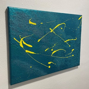 Original Blue Abstract Painting: Textured Modern Wall Art (11x14 inches)