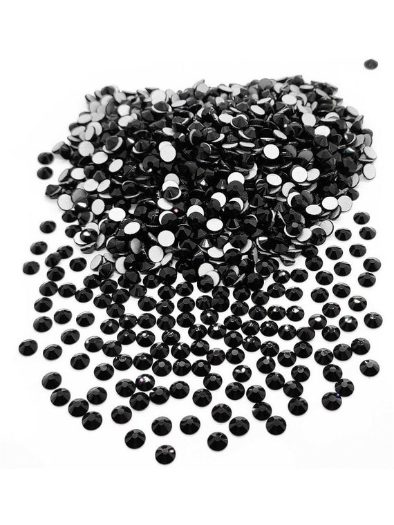 SS6 Jet HOT FIX Rhinestones Black Jet, for Clothes, Dance Costumes