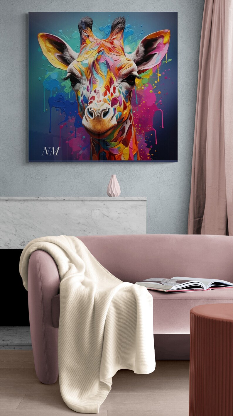 Colorful Giraffe Art Print: Nursery Wall Decor (digital Download) - Etsy