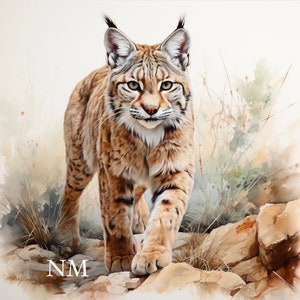 Lynx of the World Poster Print, arte de pared, póster de retrato de Lynx, póster de Lynx, imagen de camiseta, decoración del hogar, arte de impresión de taza.