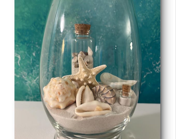 Coastal Beach Decor β Siesta Key Sand & Seashell Glass Vase, Home Decor ...