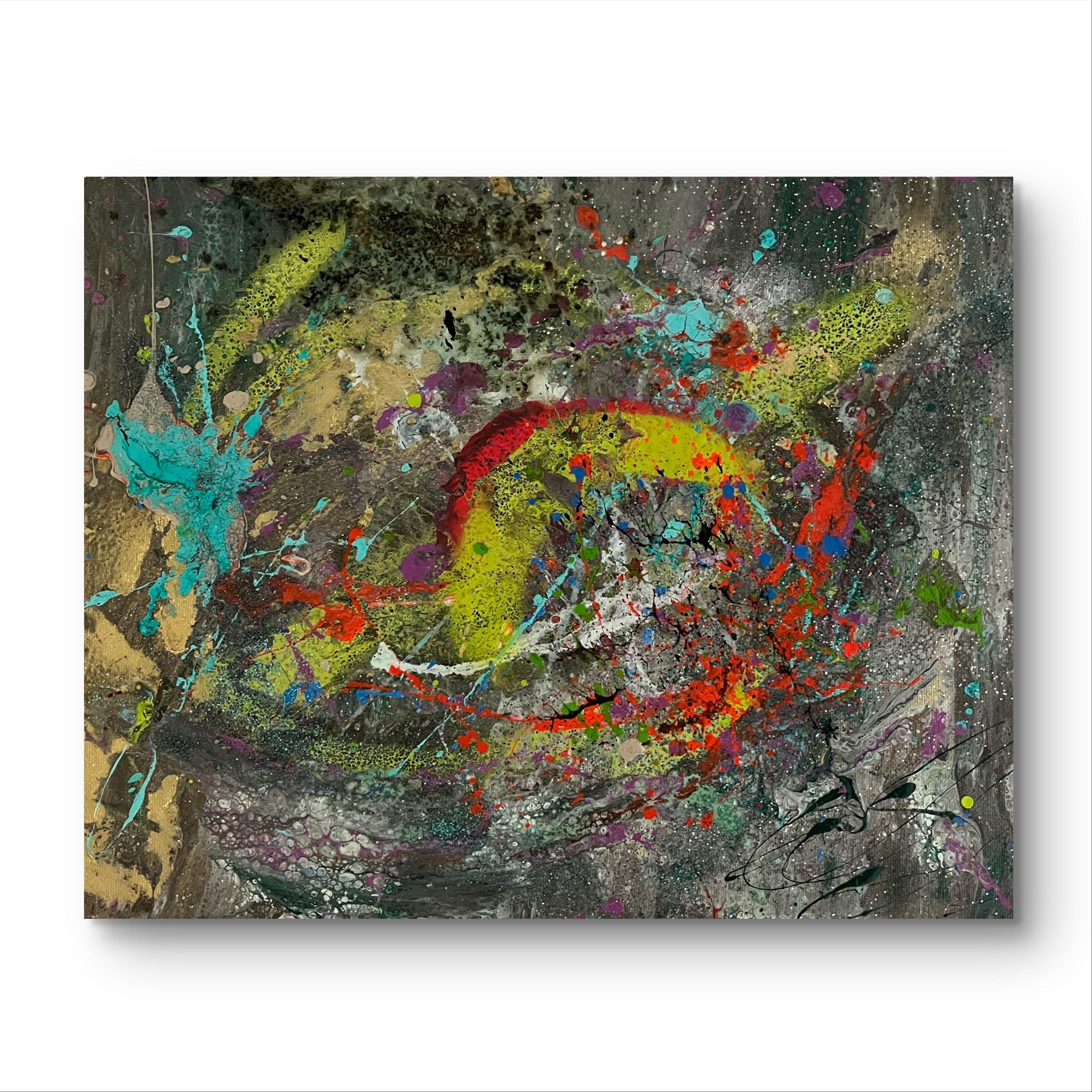 抽象画「感情の渦」アクリル画、インテリア装飾、モダンアート