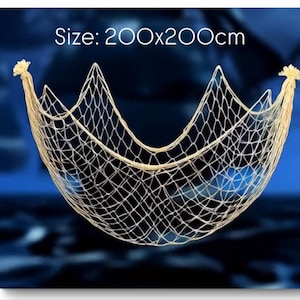Decorative Fishing Net with Starfish & Dolphin Prints: Coastal Decor