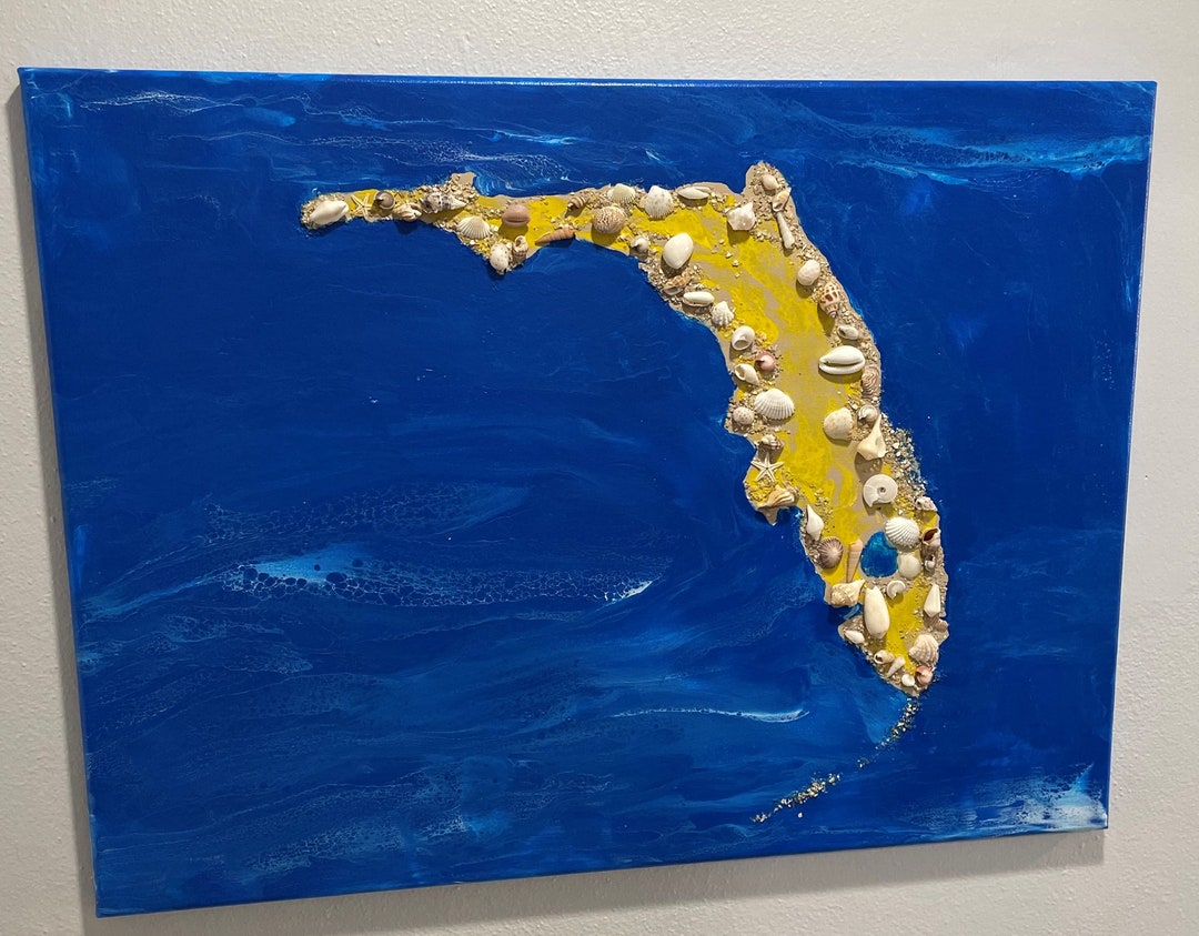 Florida Map ART Original beach - Il 1080xN.3858336132 34ef 