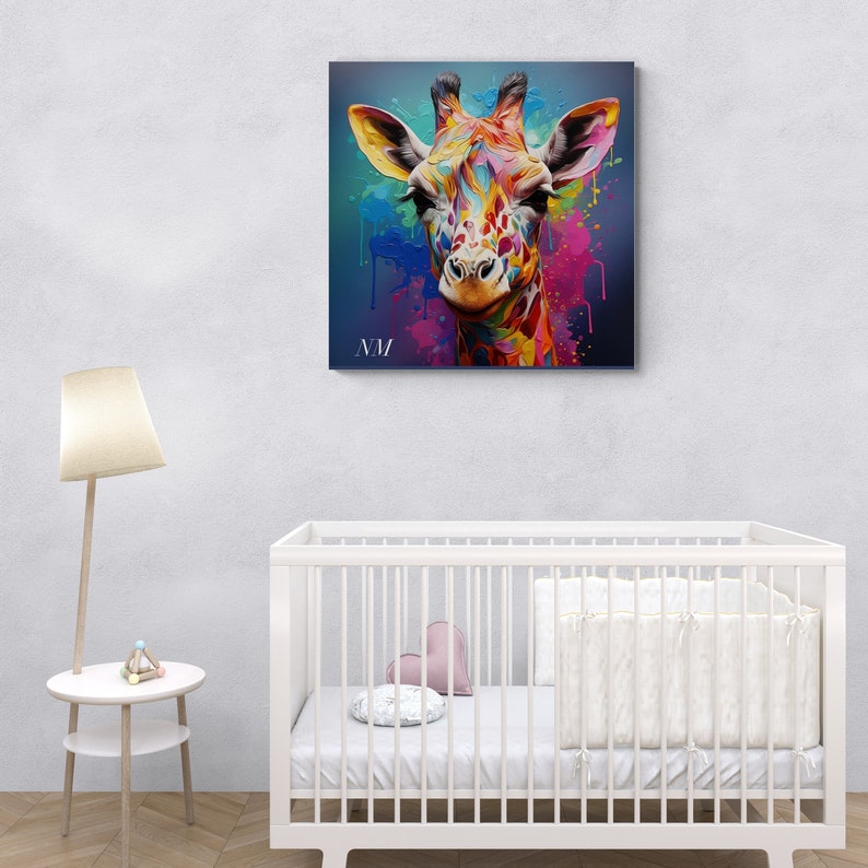 Colorful Giraffe Art Print: Nursery Wall Decor (digital Download) - Etsy