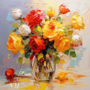 Flowers gift, Poster for the wall. Poster. Colorful Color ART Print. Home decor. Wall decor. ART. Poster. Gift ART