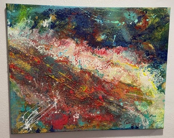 Canvas 16x20 abstract, mixed media, acrylic paints, wall decor. wall art. Abstraction with texture