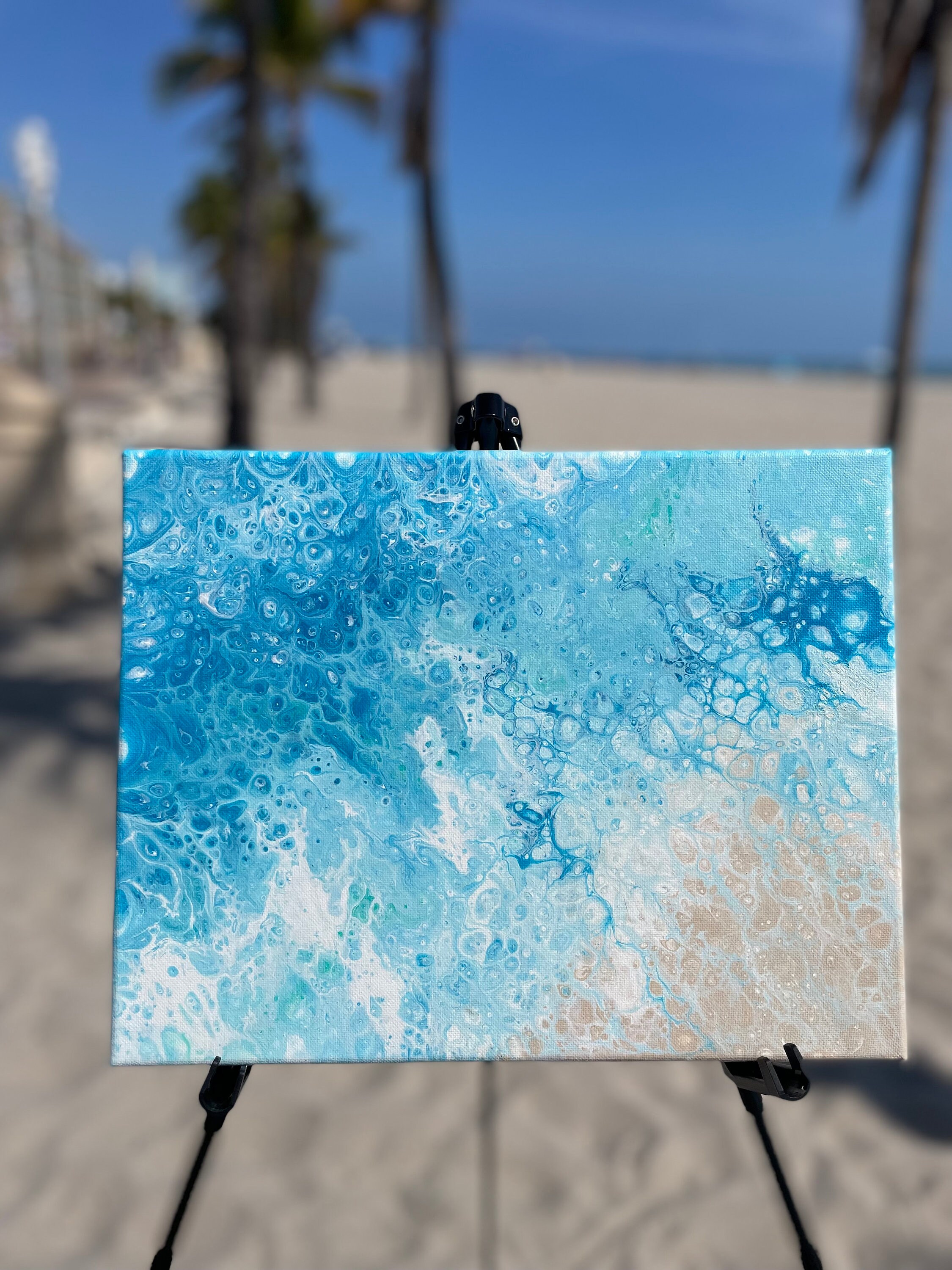 オリジナル絵画 11 x 14 インチ アクリル絵の具。室内装飾