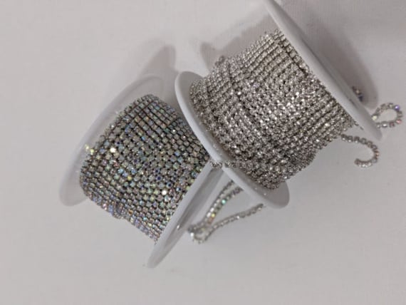 Crystal Rhinestone Chain, SS6, 10 Yards, Sewing & Crafts