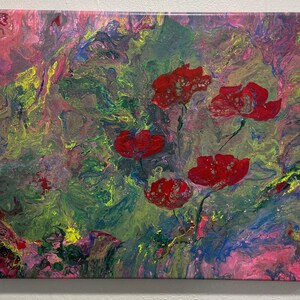 ART Flowers, Flowers original. Palette  Acrylic paints, abstract painting Decor wall, Abstract  Flowers Original Abstract Painting.
