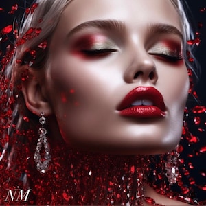 Woman&#39;s Face Art Print: Modern Makeup Poster (Digital Download)