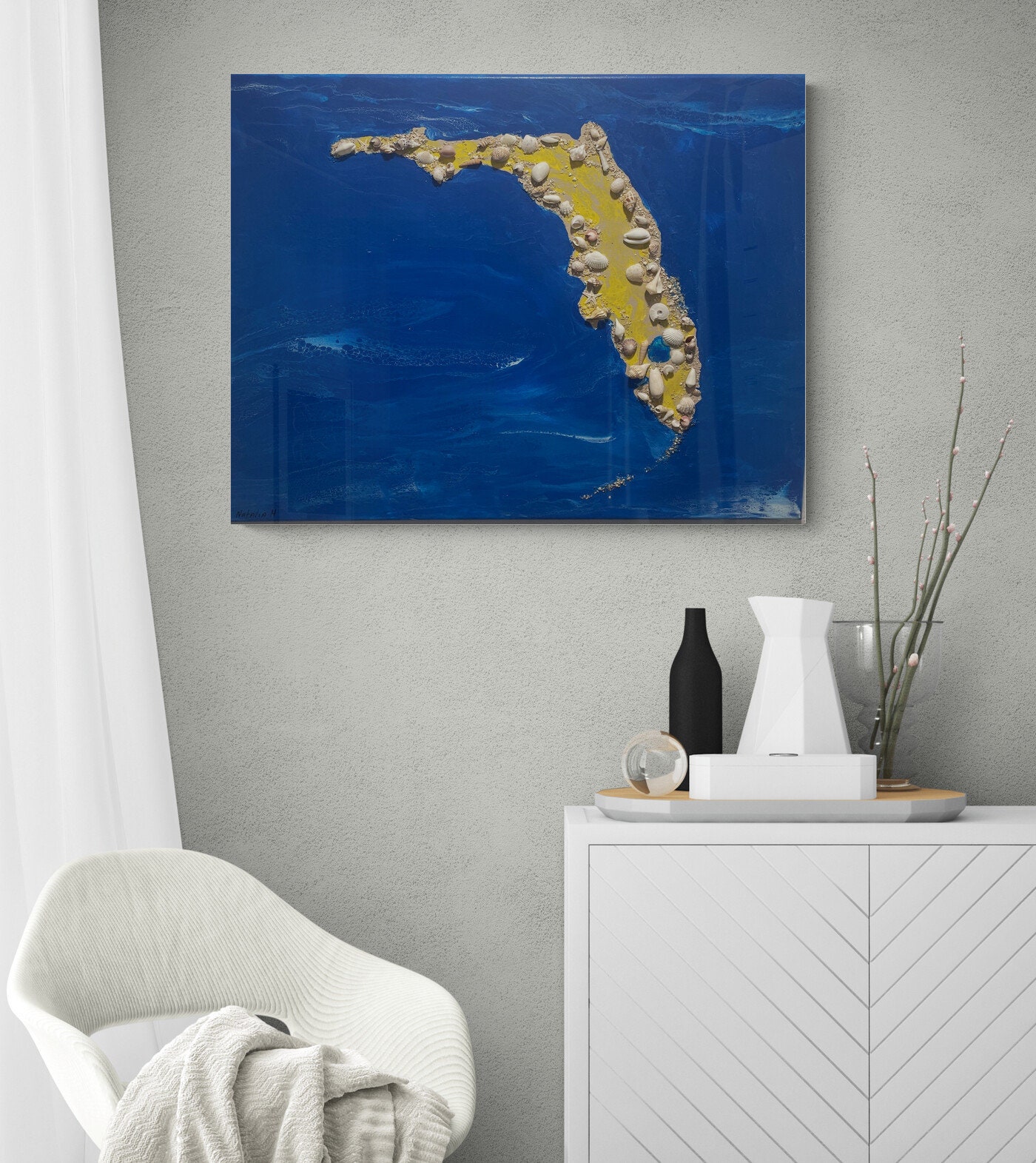 Florida Map ART Original beach - Il Fullxfull.4758403913 E0cj 