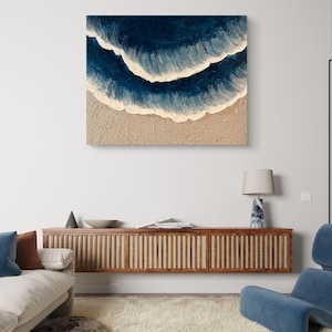 Acrylic Painting. Painting Abstract Blue Painting Modern Art Wall Art Ocean Waves  Beach Abstract Painting on Canvas Original