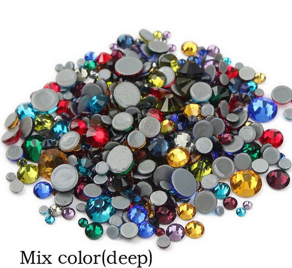 Siam,hot Fix Mix Rhinestones Ss6, Ss10,ss12, Ss16, Ss20 Rhinestones . Mix  for Clothes, Handicrafts Leotards, Dance Costumes, Bags 