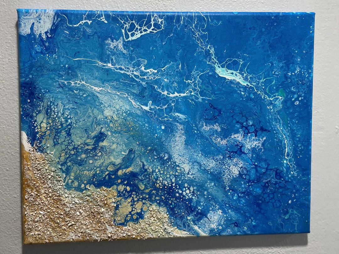 Original Abstract. Sea Painting . Acrylic Paints.painting Etsy