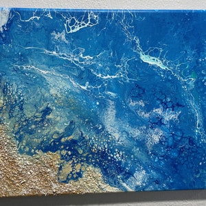 Original Abstract.  Sea painting . Acrylic paints.Painting Ocean Art Abstract  Wall Art Marine abstract