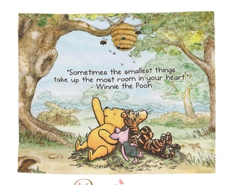 Classico Winnie the Pooh / Coperta in velluto di peluche / Coperta per la cameretta dei bambini / Coperta ricordo per neonato