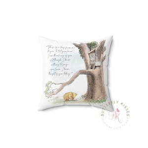 Classic Pooh Square Pillow-Nursery-Child&#39;s Room Decor-Pastel Nursery Decor
