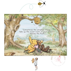 Classic Winnie the Pooh, Piglet & Tigger in the 100-Acre Wood Nursery Area Rug with Warm Sentiment