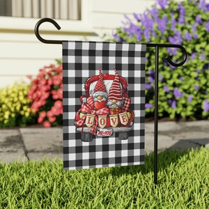 Valentine&#39;s Gnomes Love House & Garden Flag Banner
