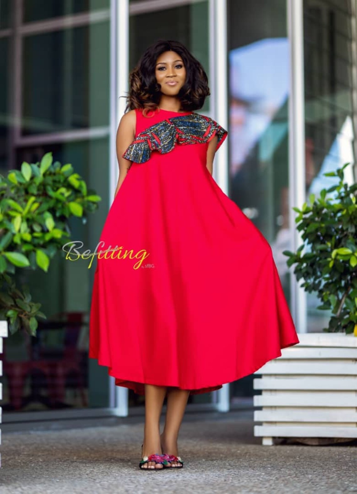 Sashe African Queen Dress Red Etsy