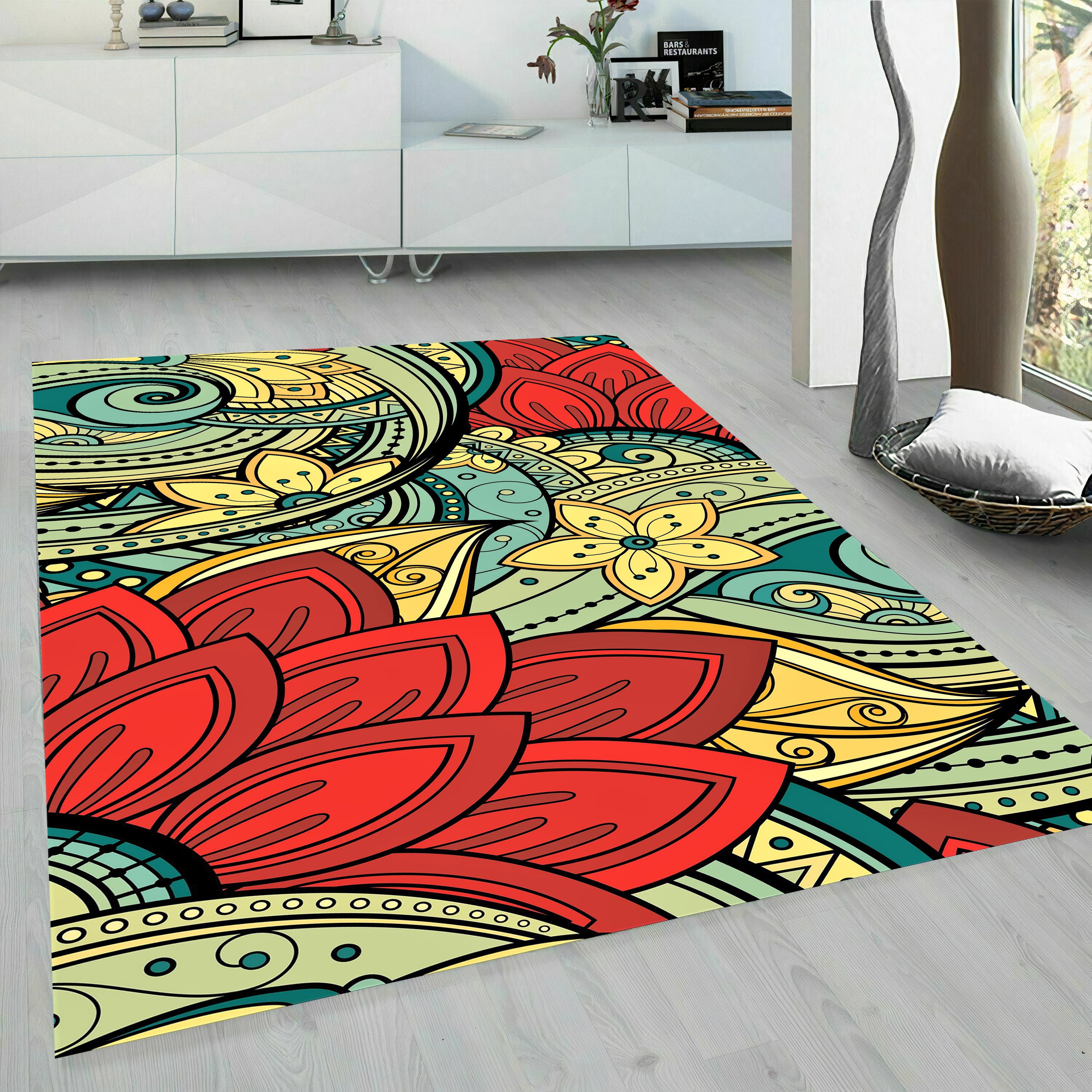 Discover Flower Rug, Colorful Rug, Rug for Living Room, Rug for Bedroom, Modern Rug, Popular Rug