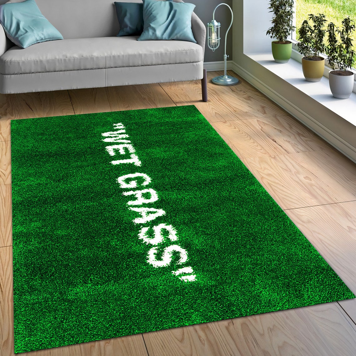 Wet Grass Rug Wet Grass Carpet Wet Grass Modern Rug Area | Etsy