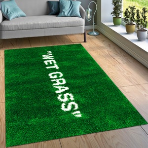 Wet Grass Rug Wet Grass Carpet Wet Grass Modern Rug Area - Etsy