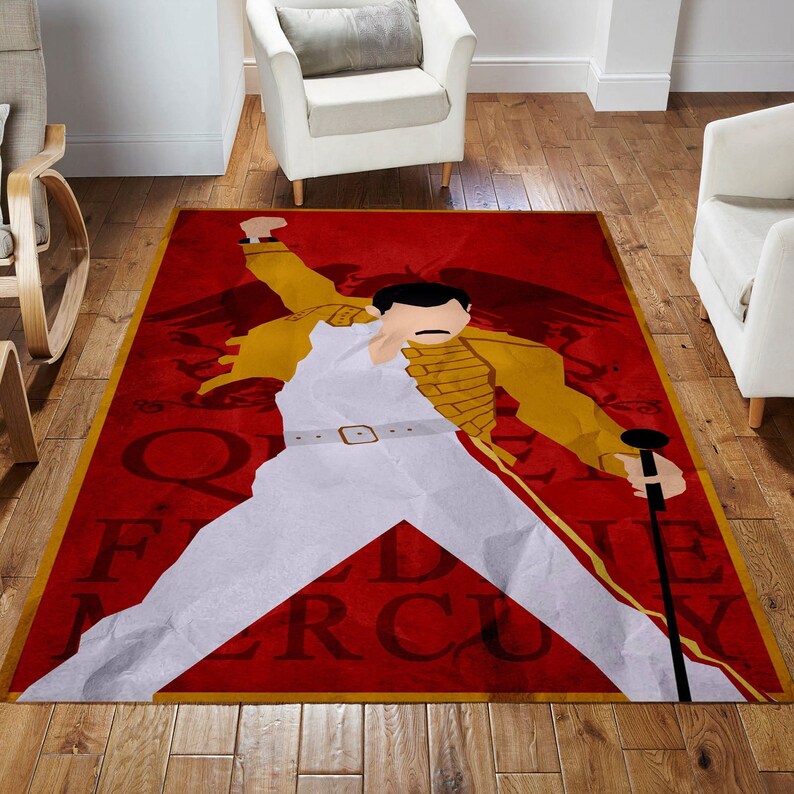 Freddie Mercury, Freddie Mercury Rug, Queen Band, Queen Band Rug, Gift