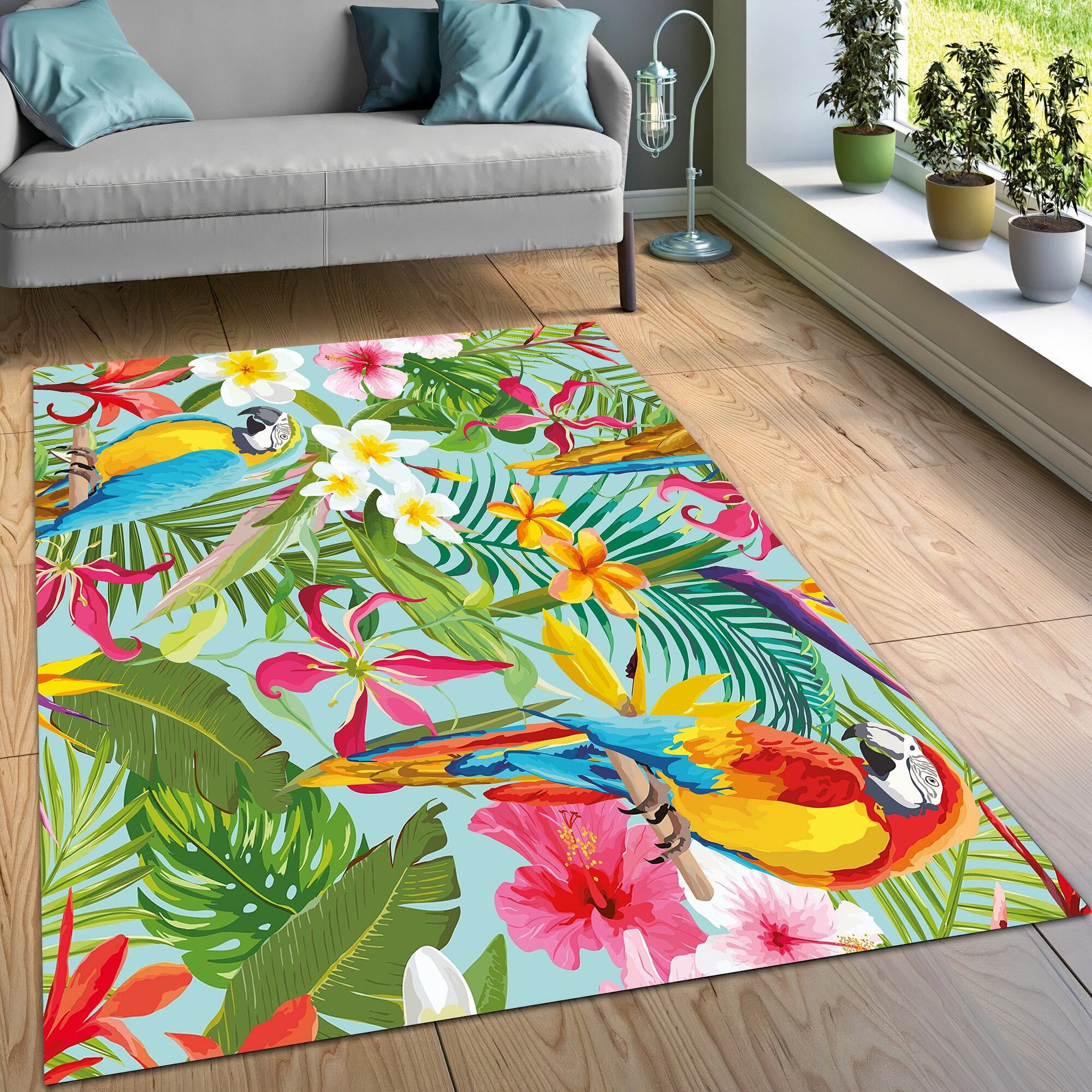 Discover Parrot Rug, Colorful Rug, Rug for Living Room, Rug for Bedroom, Modern Rug, Popular Rug