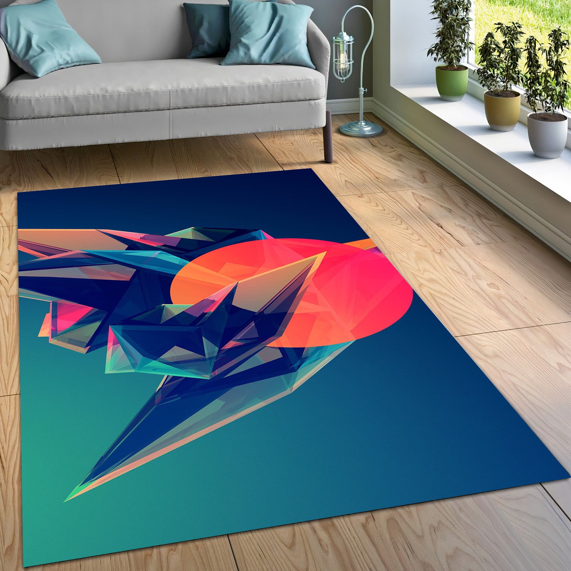 Origami Rug, Aesthetic Rug, Abstract Rug, Area Rug with Abstract Art ...