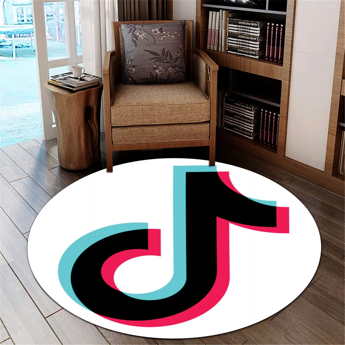 Tiktok Logo Rug Tiktok Logo Round Rug Circle Rug Round Etsy