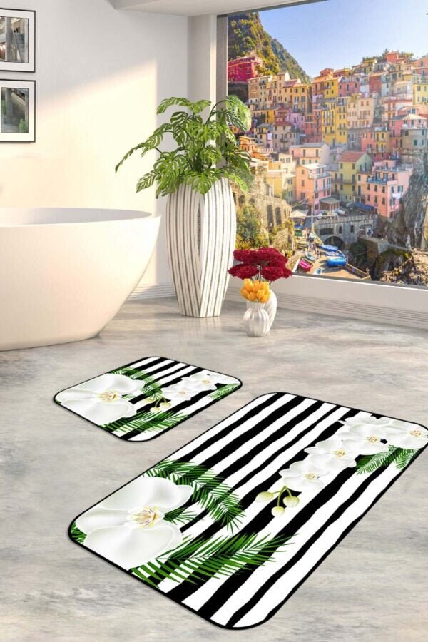 Tropical Bath Mat Bath Mat Set Bathroom Rug Bathroom Decor Etsy