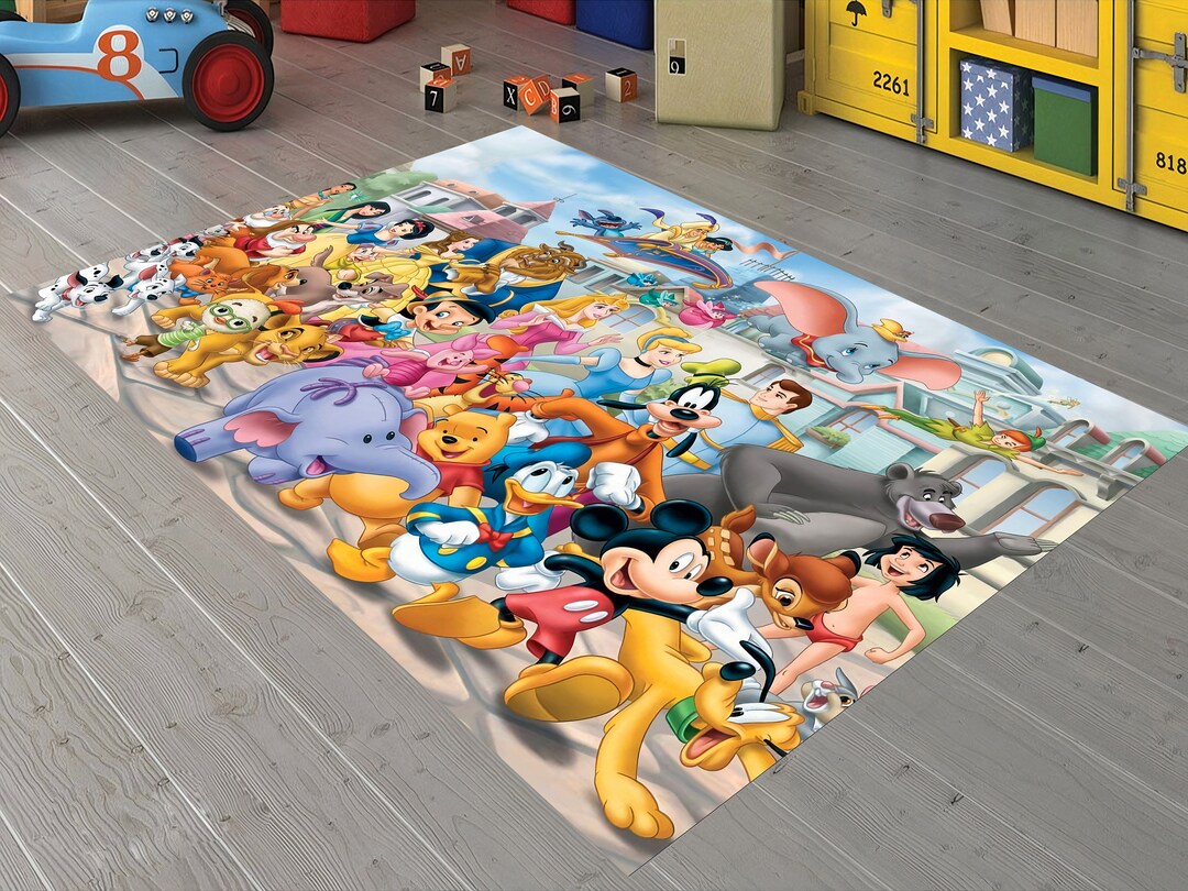 Disney Rug, Kids Room Rug, Mickey Mouse Rug, Donald Duck Rug, Nursery Rug, Cute Rug, Girl Room