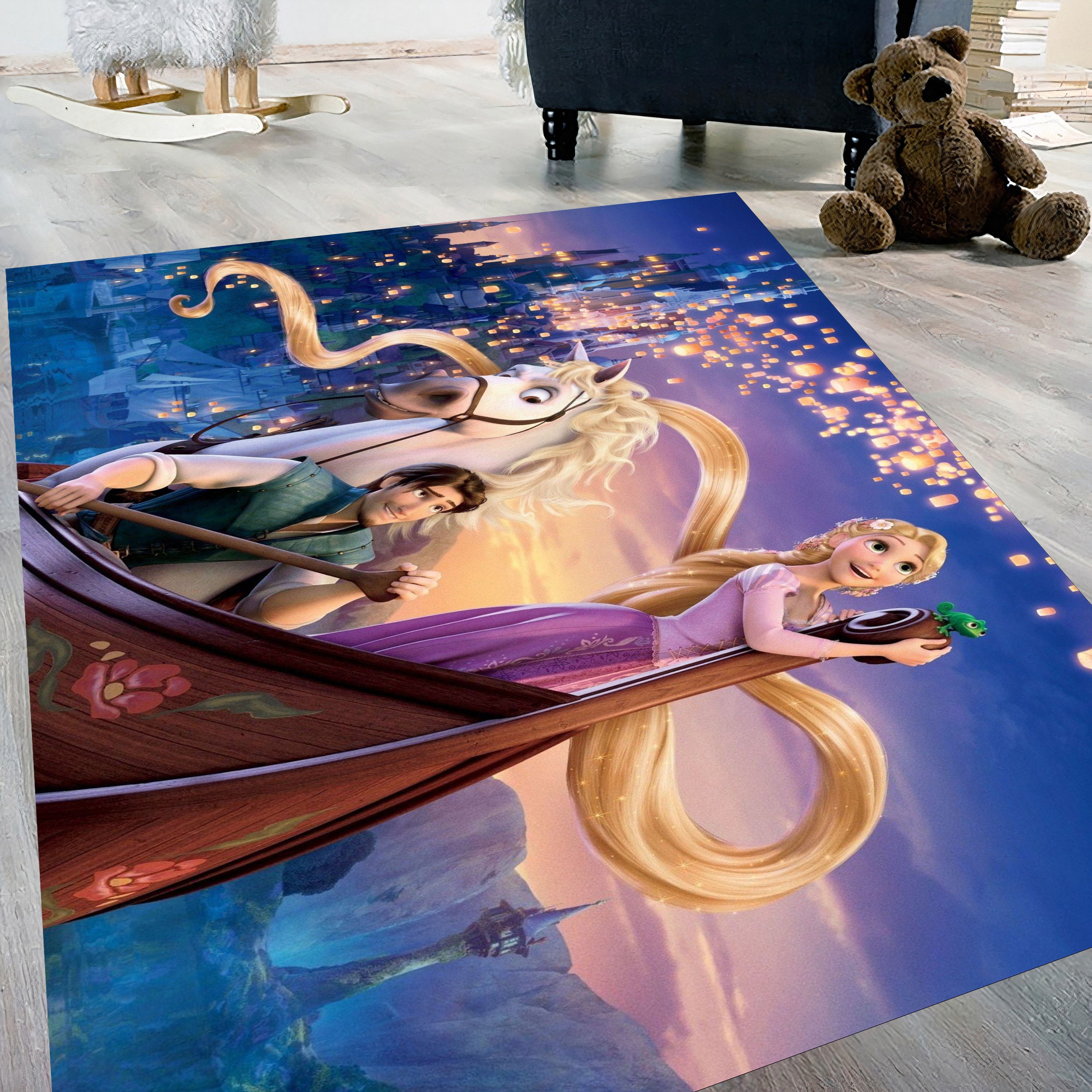 Discover Tangled, Tangled Rug, Rapunzel Rug, Kids Room Rug, Nursery Rug, Cute Rug, Girl Room Rug, Boy Room Rug, Kids Room Decor, Gift For Kids